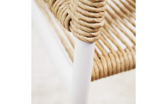 Sillon Exterior Moderno Acero Blanco y Tejido Sintetico Lucca