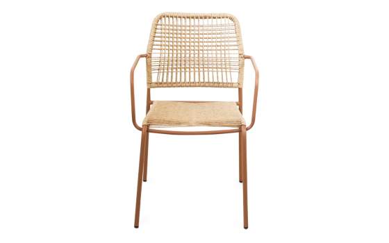 Sillon Exterior Moderno Acero Terracota Tejido Sintetico Lucca