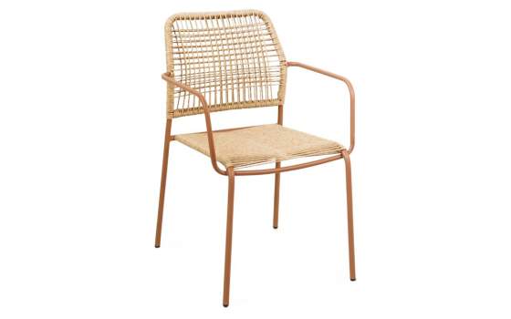 Sillon Exterior Moderno Acero Terracota Tejido Sintetico Lucca