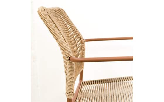 Sillon Exterior Moderno Acero Terracota Tejido Sintetico Lucca