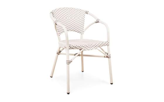 Sillon Frances Aluminio Tejido Sintetico Blanco gris Amelie