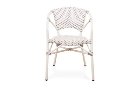 Sillon Frances Aluminio Tejido Sintetico Blanco gris Amelie