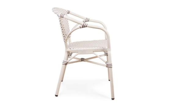 Sillon Frances Aluminio Tejido Sintetico Blanco gris Amelie