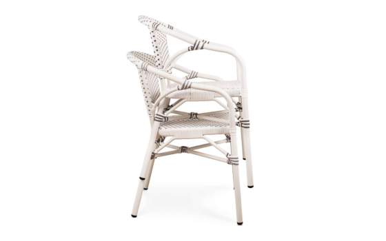 Sillon Frances Aluminio Tejido Sintetico Blanco gris Amelie