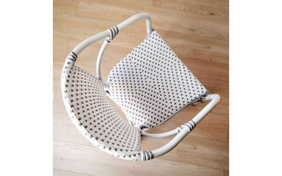 Sillon Frances Aluminio Tejido Sintetico Blanco gris Amelie