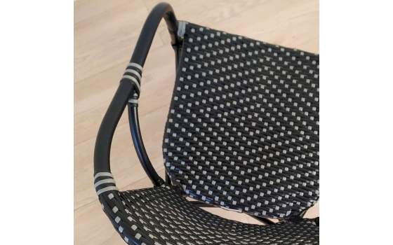 Sillon Frances Aluminio Tejido Sintetico Negro Gris Amelie Sillon Frances Aluminio Tejido Sintetico Negro Gris Amelie