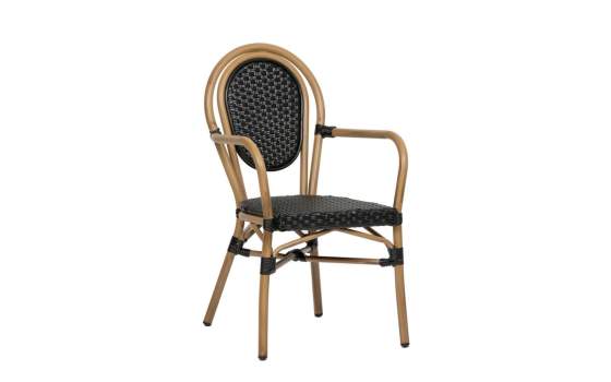 Sillon Frances Terraza Aluminio Tejido Sintetico negro Amelie