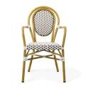 Sillon Frances Terraza Tejido Sintetico Blanco Cafe Amelie