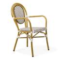 Sillon Frances Terraza Tejido Sintetico Blanco Cafe Amelie