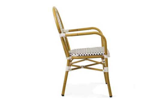 Sillon Frances Terraza Tejido Sintetico Blanco Cafe Amelie
