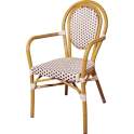 Sillon Frances Terraza Tejido Sintetico Blanco Cafe Amelie