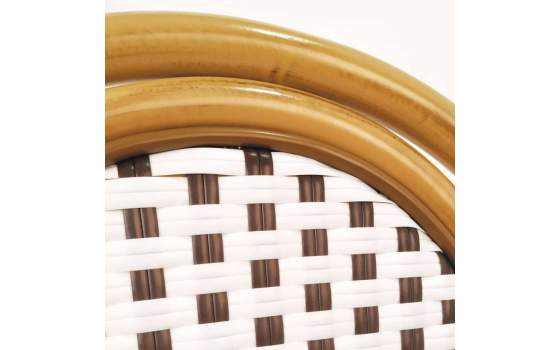 Sillon Frances Terraza Tejido Sintetico Blanco Cafe Amelie