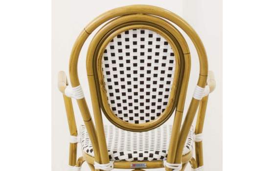 Sillon Frances Terraza Tejido Sintetico Blanco Cafe Amelie