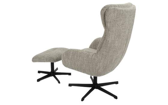 Sillon Giratorio con Reposapies Tapizado Marron Beige Airy