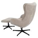 Sillon Giratorio con Reposapiés Tapizado Marron Beige Airy
