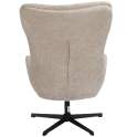 Sillon Giratorio con Reposapiés Tapizado Marron Beige Airy