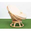 Sillon Giratorio Mecedora Rattan Tapizado Crudo Serie Abilet