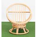 Sillon Giratorio Mecedora Rattan Tapizado Crudo Serie Abilet