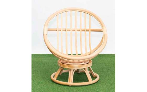 Sillon Giratorio Mecedora Rattan Tapizado Crudo Serie Abilet