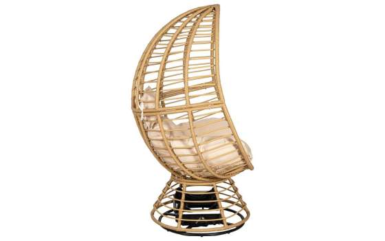 Sillon Jardin Giratorio Acero y Ratan Sintético - Serie Ahrana
