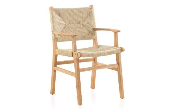 Sillon Madera Con Asiento Respaldo Trenzado Cuerda Serie Hevea Sillon Madera Con Asiento Respaldo Trenzado Cuerda Serie Hevea