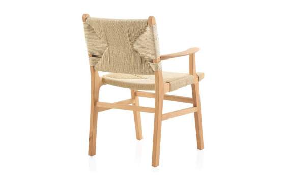 Sillon Madera Con Asiento Respaldo Trenzado Cuerda Serie Hevea Sillon Madera Con Asiento Respaldo Trenzado Cuerda Serie Hevea
