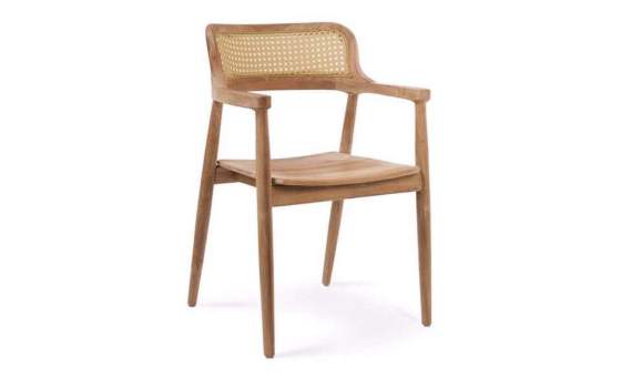 Sillon Madera Natural de Teca Actual con Rejilla Serie Tokio