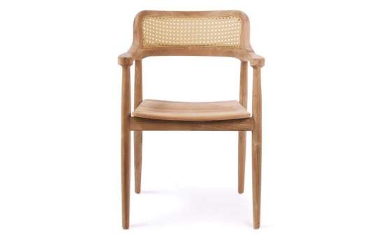 Sillon Madera Natural de Teca Actual con Rejilla Serie Tokio