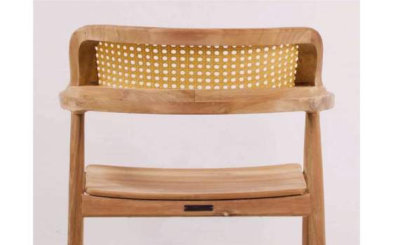 Sillon Madera Natural de Teca Actual con Rejilla Serie Tokio