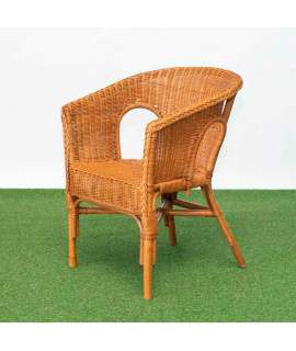 Sillon Medula Tejida y Armazon Rattan Color Miel Serie Arismas