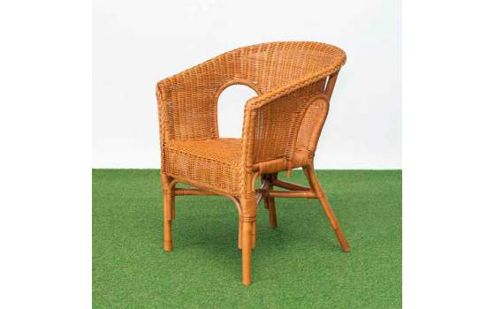 Sillon Medula Tejida y Armazon Rattan Color Miel Serie Arismas