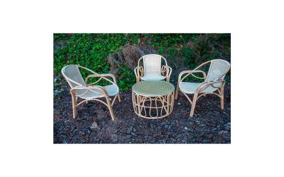 Sillon Moderno Rattan y Medula Natural Serie Aticos