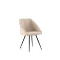 Sillon Moderno Tapizado Poli Piel Beige Patas Acero Ardusor