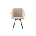 Sillon Moderno Tapizado Poli Piel Beige Patas Acero Ardusor