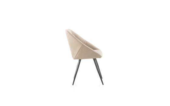 Sillon Moderno Tapizado Poli Piel Beige Patas Acero Ardusor