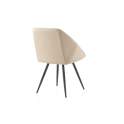 Sillon Moderno Tapizado Poli Piel Beige Patas Acero Ardusor