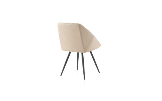 Sillon Moderno Tapizado Poli Piel Beige Patas Acero Ardusor