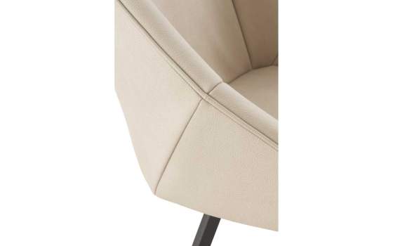 Sillon Moderno Tapizado Poli Piel Beige Patas Acero Ardusor