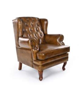 Sillon Orejero Piel Vintage Capitone - Serie Bristol