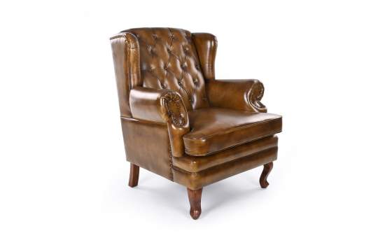 Sillon Orejero Piel Vintage Capitone - Serie Bristol