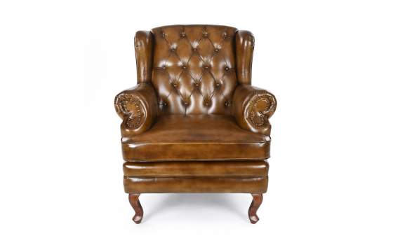 Sillon Orejero Piel Vintage Capitone - Serie Bristol