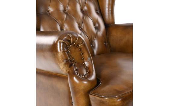 Sillon Orejero Piel Vintage Capitone - Serie Bristol