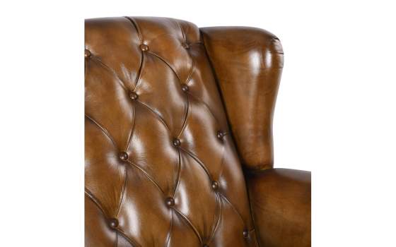 Sillon Orejero Piel Vintage Capitone - Serie Bristol