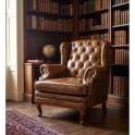 Sillon Orejero Piel Vintage Capitone - Serie Bristol