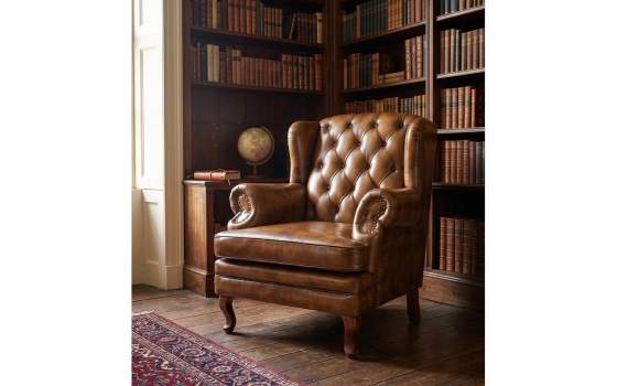 Sillon Orejero Piel Vintage Capitone - Serie Bristol