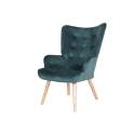 Sillon Orejero Terciopelo Azul Capitonee Telma