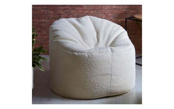 Sillon Puff Redondo 100 cm Tapizado Anat Color Beige Batran