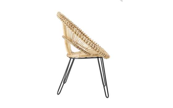 Sillon Ratan Huevo y Patas de Forja Serie Benin