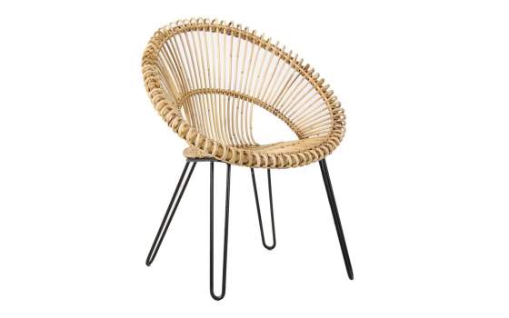 Sillon Ratan Huevo y Patas de Forja Serie Benin