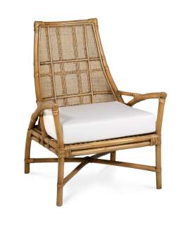 Sillon Ratan Natural con Cojin Estilo Actual Serie Alvade